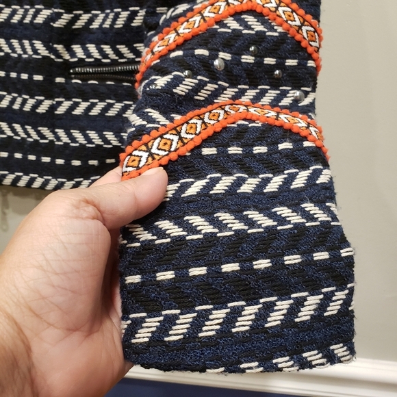 Rebecca Minkoff Woven Zipper Crop Blazer - Sz 2 US - Picture 5 of 12